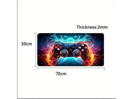 70X30 CM 3D OYUN KONSOLU TASARIMI KAYDIRMAZ TABAN SPEED YÜZEY OYUNCU MOUSE PAD GAMİNG