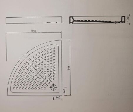 Creavit 90 cm Köşe Duş Teknesi TP895