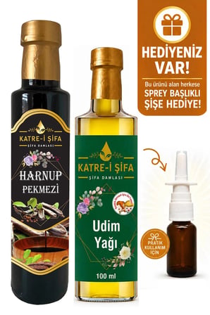 Çocuklar İçin Udim Yağı 100 Ml + Özel Üretim Keçiboynuzu – Harnup Pekmezi/Özü 340 Gr