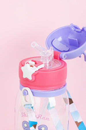 Porsima 21.0002 Matara Geyik Temalı Stickerlı Askılı Suluk - Su Şişesi - Lila 550ml Lila