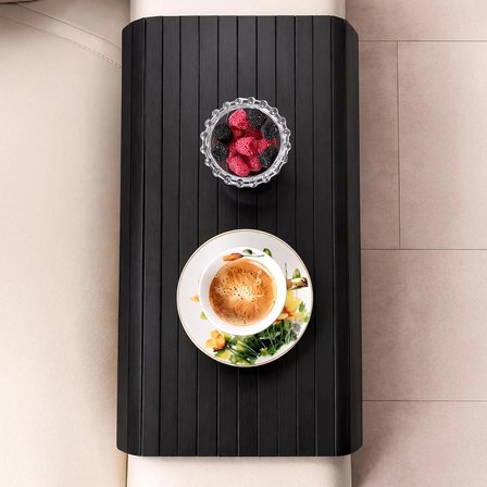 Porsima LM-2005 Bambu Koltuk Matı Ahşap Kanepe Koltuk Kenarı Sehpa Yan Sehpa Katlanabilir Koltuk Kenarı Tepsisi 37x68cm