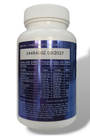 Voonka Multi Collagen Powder Hidrolize Collagen 90 Tablet