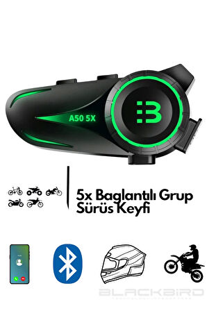 A50 5X Eşleşmeli İntercom Motor Kurye Kask Bluetooth Kulaklık