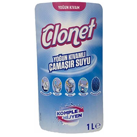 Diversey Clonet Yoğun Kıvamlı Çamaşır Suyu 1 Lt.