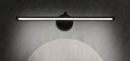 D-Light Metal Modern Ayna Üstü Duvar Siyah Aplik 