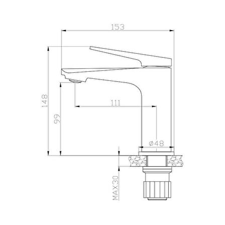 Newarc Next Lavabo Bataryası Siyah 984521B