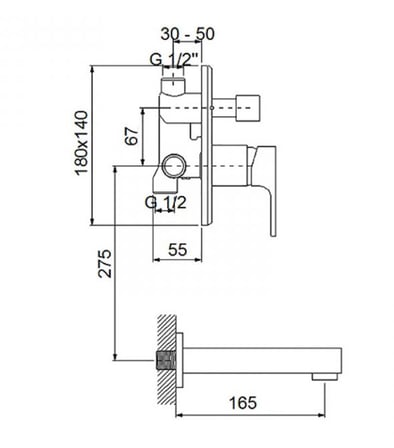 AQUA ANKASTRE BANYO BATARYASI VALFSİZ GAGALI