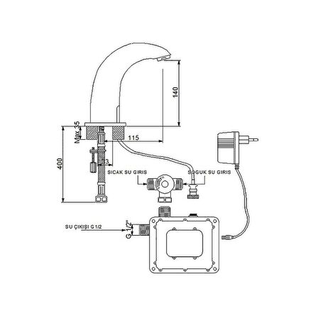 Newarc Tekno Fotoselli Lavabo Bataryası