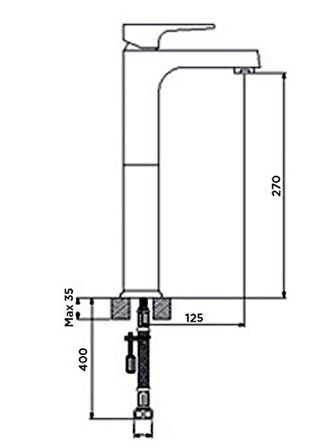 Newarc Aqua Çanak Lavabo Bataryası 941001B Mat Siyah