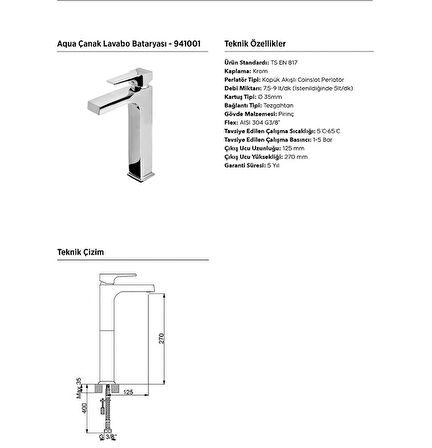 Newarc Aqua Çanak Lavabo Bataryası 941001