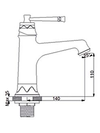 Newarc Pera Lavabo Bataryası Altın