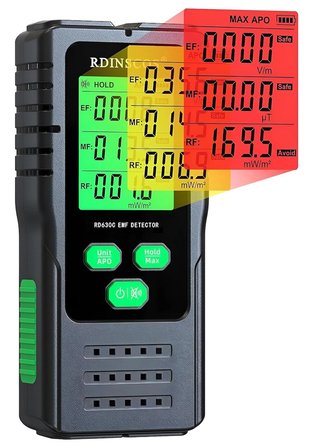 Radyasyon LCD Test Algılama Sar Manyetik Alan  Ölçüm Cihazı Elektromanyetik Yoğunluk Ölçme Tarama Dedektörü