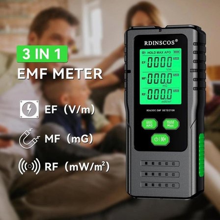 Radyasyon LCD Test Algılama Sar Manyetik Alan  Ölçüm Cihazı Elektromanyetik Yoğunluk Ölçme Tarama Dedektörü
