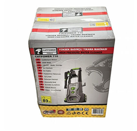 CATPOWER 716 210 BAR YÜKSEK BASINÇLI YIKAMA MAKİNESİ 2500W KÖPÜK HAZNELİ
