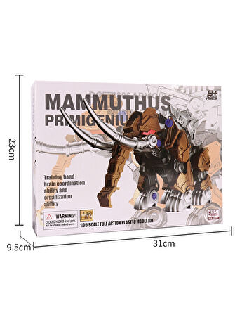 Pilli Mekanik Söktak Dinazor Kanatlı Mammuthus Kahverengi