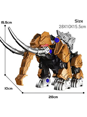 Pilli Mekanik Söktak Dinazor Kanatlı Mammuthus Kahverengi