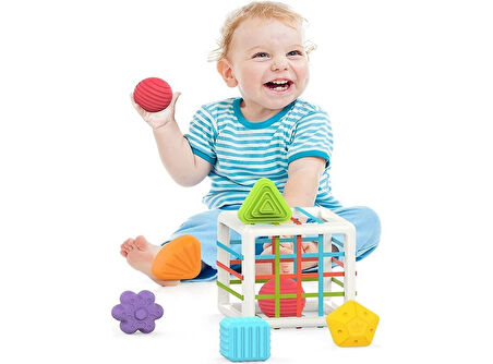 Lastikli Bultak Küp - 11 Parça Eğitici Oyuncak