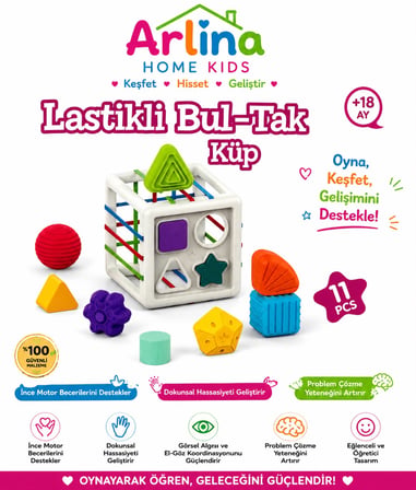 Eğitici Lastikli Bul-Tak Küp