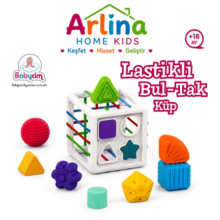 Eğitici Lastikli Bul-Tak Küp
