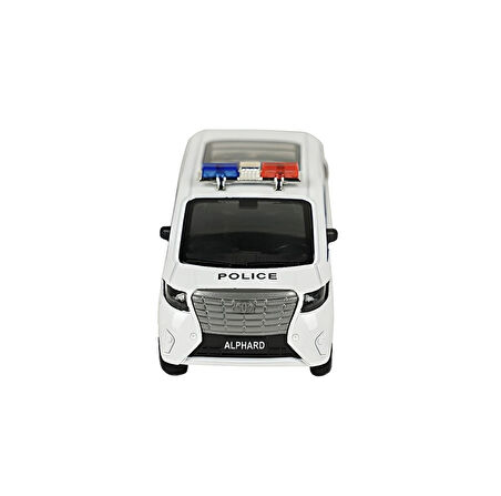 Sesli Işıklı Metal Çek Bırak Polis Arabası Beyaz