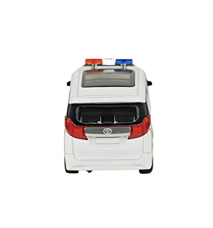 Sesli Işıklı Metal Çek Bırak Polis Arabası Beyaz