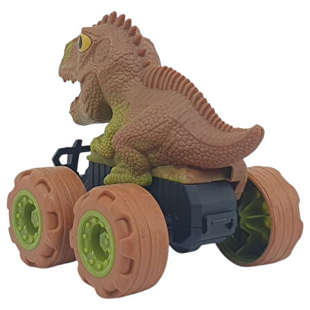 Sürtmeli Dinazor Arabalar 12 cm - H-20 - Stegosaurus -Kahverengi