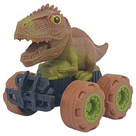 Sürtmeli Dinazor Arabalar 2'li - 12 cm - Triceratops & Stegosaurus