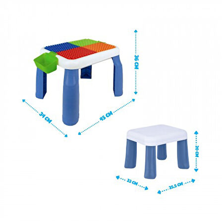 Birlik Oyuncak 64 Parça Blok Masası  URT035-002