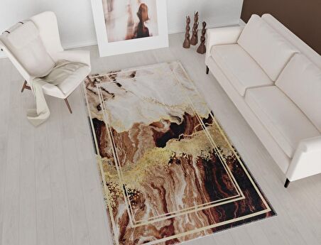 Vitaus Kaymaz Tabanlı Yıkanabilir Halı KRN-9562-120x160