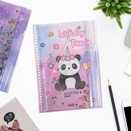 Sulu Çantalı Panda A5 Defter 1 Adet