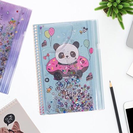 Sulu Çantalı Panda A5 Defter 1 Adet