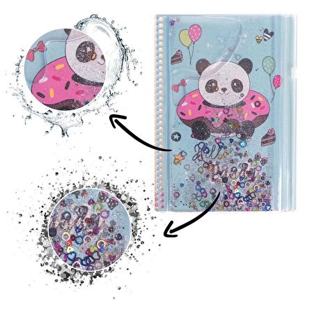 Sulu Çantalı Panda A5 Defter 1 Adet