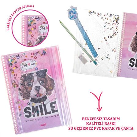 Sulu Çantalı Köpek A5 Defter 1 Adet