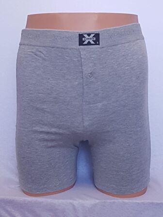 X-MAN 704 ERKEK STRETCH BACAĞI SARAN DÜZ RENK UZUN BOY BOXER