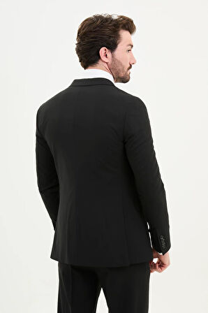 Mcr Düz Slim Fit Mono Yaka Klasik Yün Erkek Takım Elbise 45345