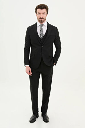 Mcr Düz Slim Fit Mono Yaka Klasik Yün Erkek Takım Elbise 45345