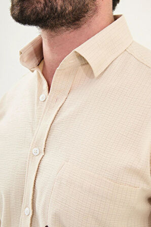 Mcr Gofreli Slim Fit Pamuk Erkek Gömlek 27080