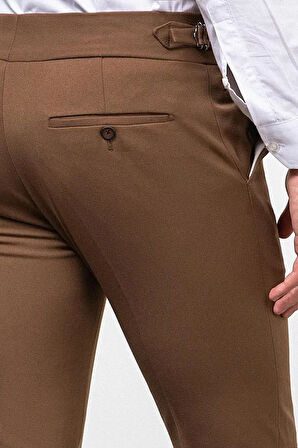 Mcr Düz Slim Fit Kemer Detaylı Tokalı Erkek Pantolon 38192