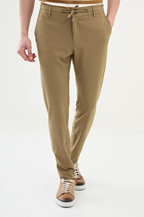 Mcr Gofreli Super Slim Fit Beli Lastikli İpli Erkek Pantolon 38301