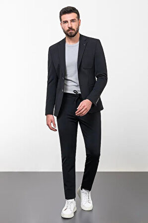 Mcr Düz Slim Fit Torba Cep Mono Yaka İpli Erkek Takım Elbise 45253