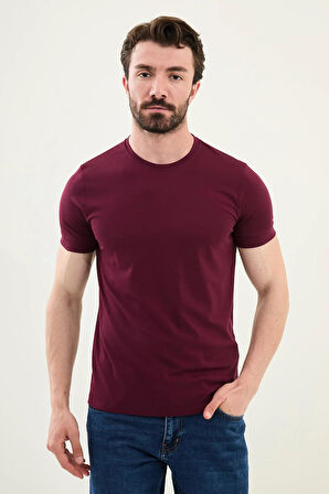 Mcr Düz Slim Fit Bisiklet Yaka Basic Erkek T-Shirt 36863