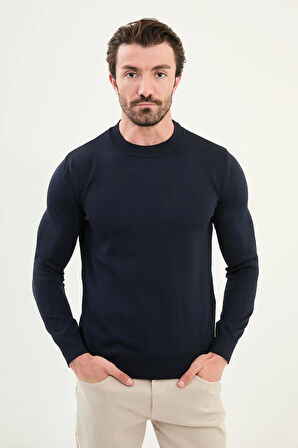 Mcr Düz Slim Fit Bisiklet Yaka Basic Erkek Triko Kazak 11562