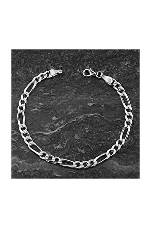 925 Ayar Gümüş Figaro Zincir Bileklik 4.5 MM 21 CM
