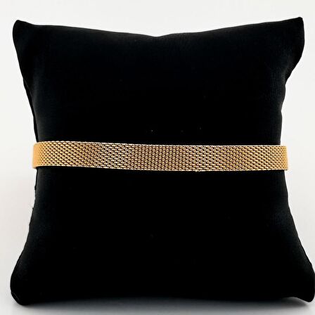 Şık Tasarımlı Rose Kaplama Unisex 925 Ayar Gümüş Hasır Bileklik