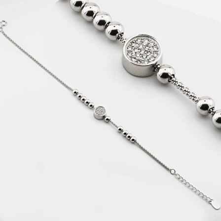 925 Ayar Gümüş Toplu Zirkon Taşlı Kadın Bileklik