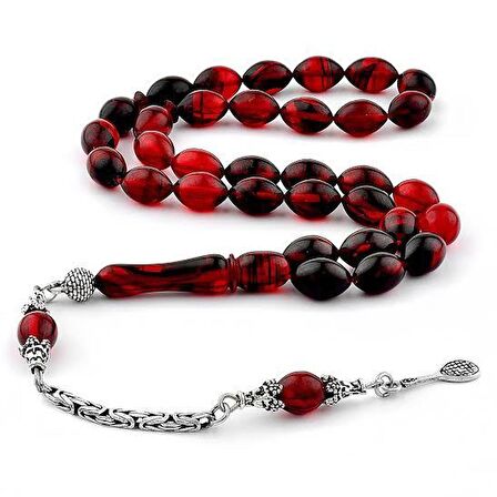 Karışık Renk Arpa Kesim Sıkma Kehribar Tesbih