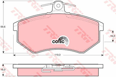 Vag On Fren Balatası Fisli Golf II 1,8gt / XI 16v 1,8 Syncro Jetta II 1,8 Gt / XI 16v Passat II / III - Trw Gdb430