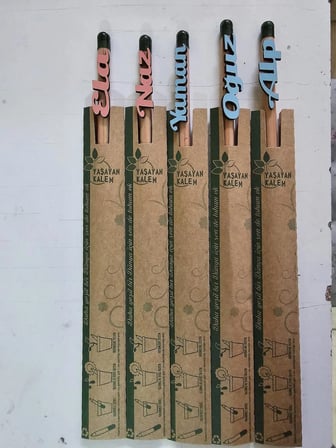 Kişiye Özel 3 Boyutlu İsimli Tohumlu Kurşun Kalem 10'lu Paket