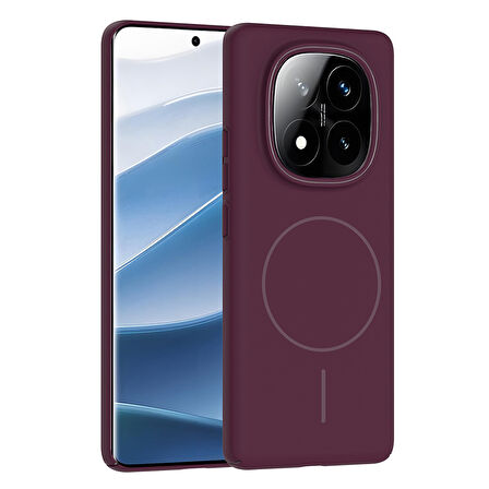 Redmi Note 14 Pro Plus Kılıf Magsafe Şarj Özellikli Kamera Çıkıntılı Ruby Lüx Silikon Kapak