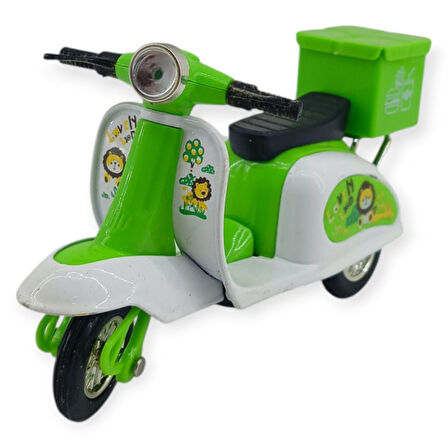 Çek Bırak Metal Vespa Motor 12 Cm - FY361A-12D-YEŞİL
